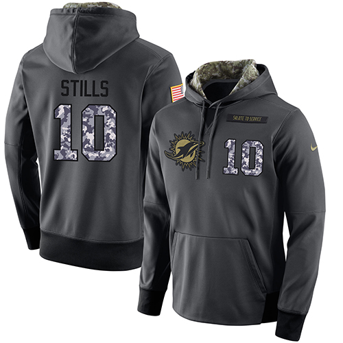 NFL Men's Nike Miami Dolphins #10 Kenny Stills Stitched Black Anthracite Salute to Service Player Performance Hoodie